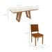 Conjunto de Mesa de Jantar Retangular com Tampo de Vidro Off White Cinara e 8 Cadeiras Luna Bouclé Terracota e Canela
