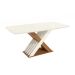 Conjunto de Mesa de Jantar Retangular com Tampo de Vidro Off White Graviola e 6 Cadeiras Luna Bouclé Bege e Canela