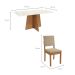 Conjunto de Mesa de Jantar Retangular com Tampo de Vidro Off White Lotus e 4 Cadeiras Luna Bouclé Bege e Canela
