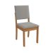 Conjunto de Mesa de Jantar Retangular com Tampo de Vidro Off White Lotus e 4 Cadeiras Luna Bouclé Cinza e Canela
