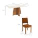 Conjunto de Mesa de Jantar Retangular com Tampo de Vidro Off White Lotus e 4 Cadeiras Luna Bouclé Terracota e Canela