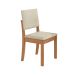 Conjunto de Mesa de Jantar Retangular com Tampo de Vidro Off White Lotus e 4 Cadeiras Luna Linho Areia e Canela