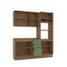 Cozinha Compacta Botanic 9 Portas 3 Gavetas Verde e Nogueira 190 cm