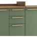 Cozinha Compacta Botanic 9 Portas 3 Gavetas Verde e Nogueira 190 cm