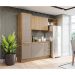 Cozinha Compacta Botanic com Tela 7 Portas 3 Gavetas Nogueira e Fendi