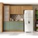 Cozinha Compacta Botanic com Tela 8 Portas 3 Gavetas Nogueira e Verde