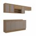 Cozinha Compacta Botanic com Tela 9 Portas 3 Gavetas Nogueira e Fendi