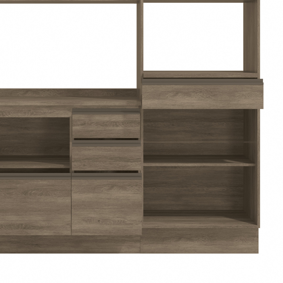 Cozinha Compacta Maxxi 8 Portas 5 Gavetas Nogal