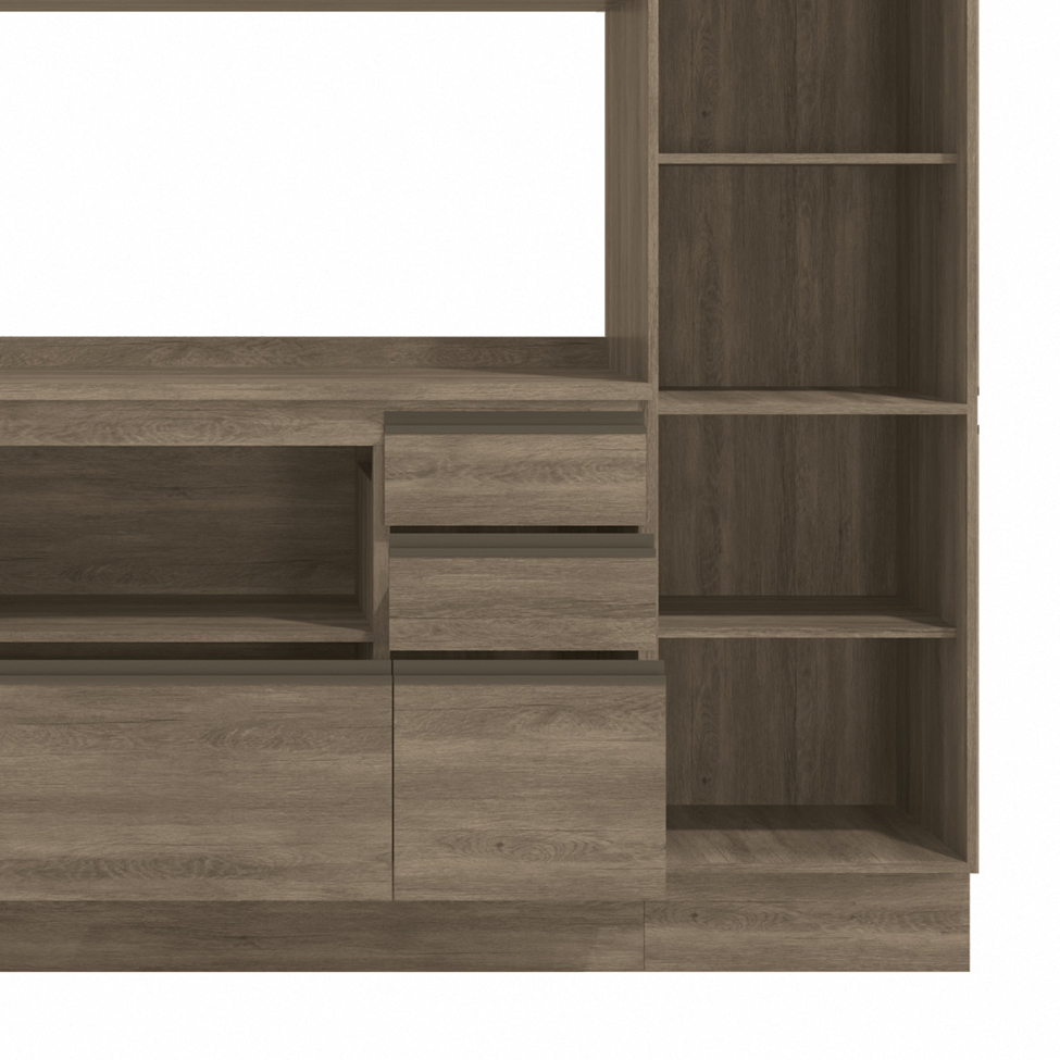 Cozinha Compacta Maxxi I 8 Portas 4 Gavetas Nogal