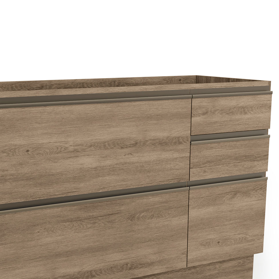 Cozinha Compacta Maxxi com Tampo 9 Portas 5 Gavetas Nogal
