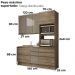 Cozinha Modulada 3 Pecas 190 cm MDP Maxxi Nogal Kappesberg