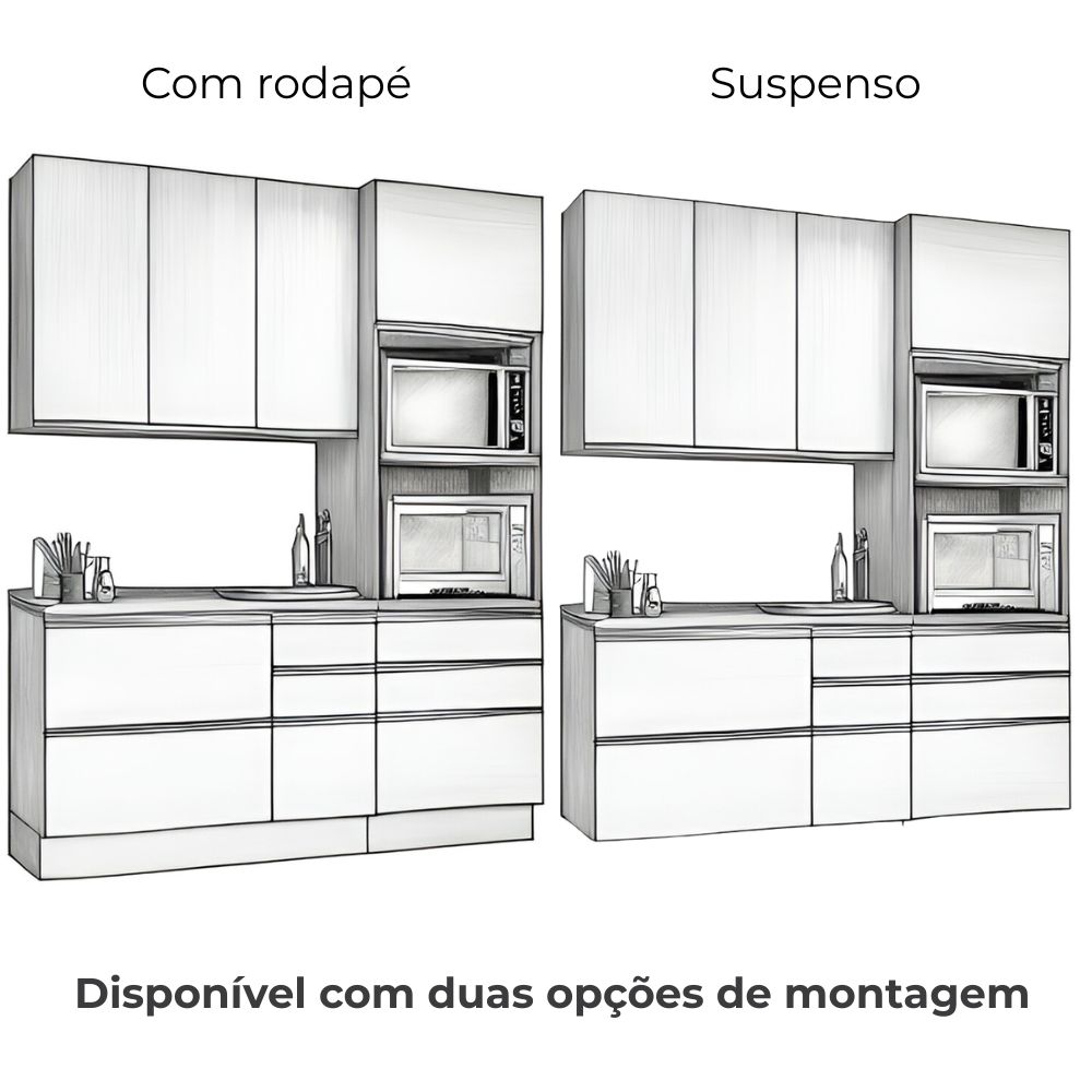 Cozinha Modulada 4 Pecas 190 cm G750 Maxxi Canela Kappesberg