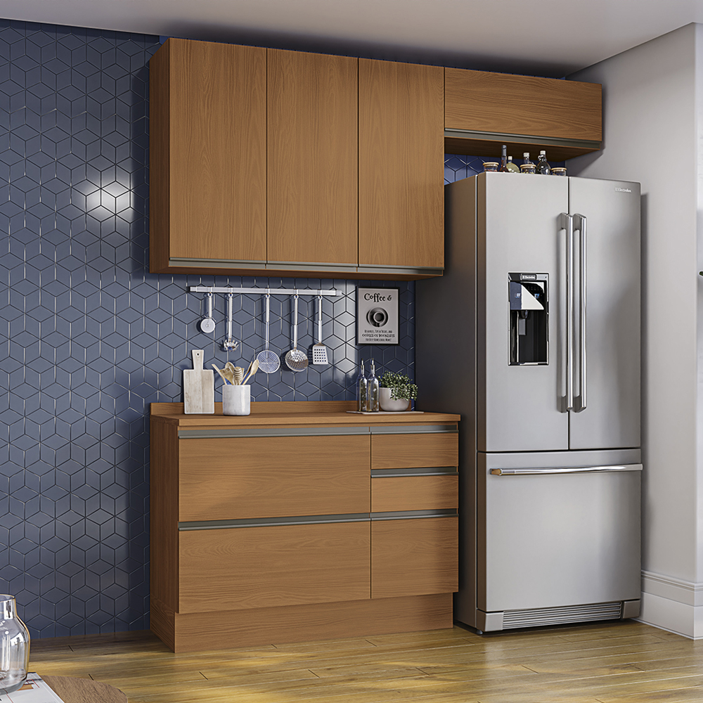 Cozinha Modulada 4 Pecas 200 cm MDP Maxxi Canela Kappesberg