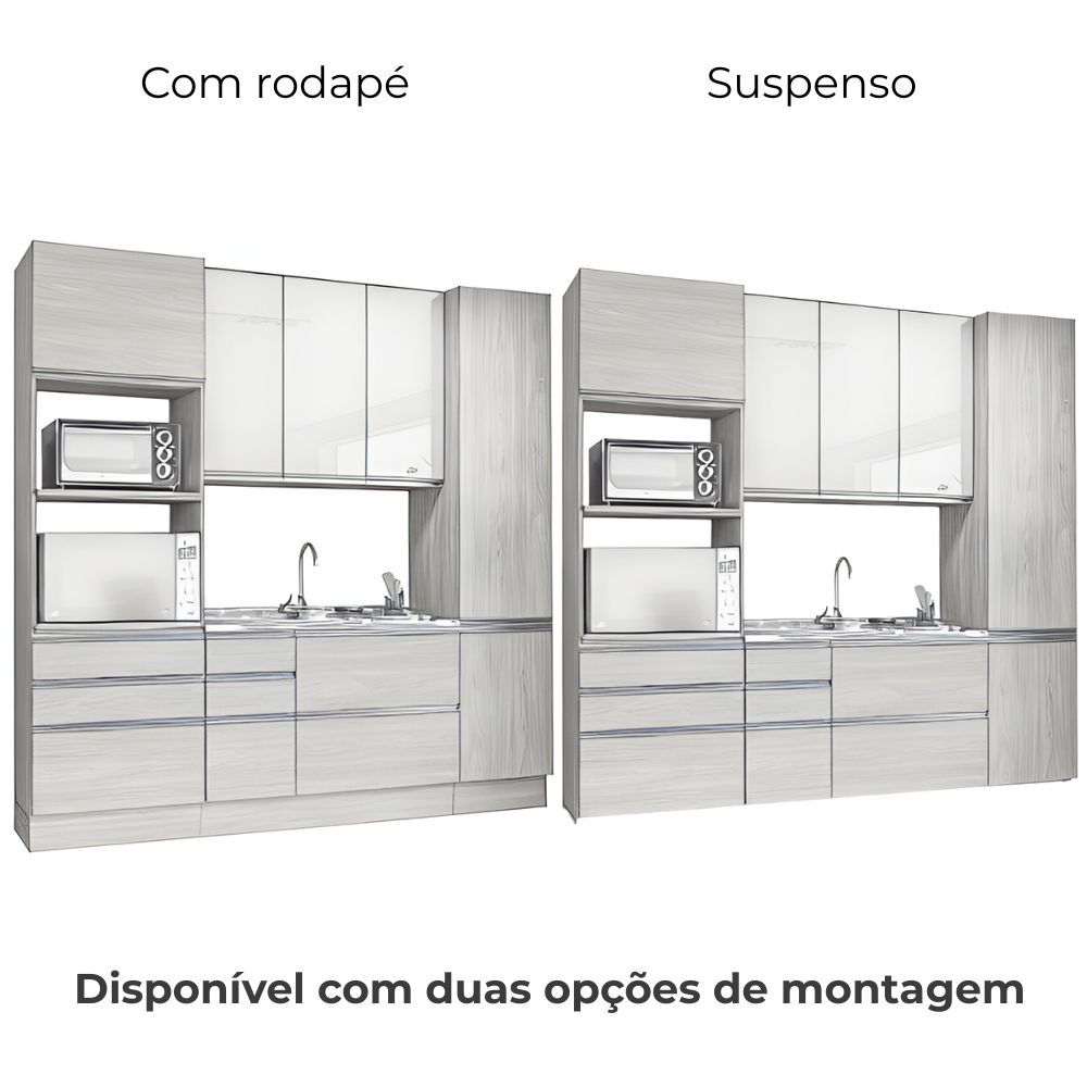 Cozinha Modulada 4 Pecas 240 cm MDP Maxxi Canela Kappesberg