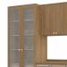 Cozinha compacta Botanic com Vidro 7 Portas 4 Gavetas Nogueira e Fendi