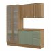 Cozinha compacta Botanic com Vidro 7 Portas 4 Gavetas Nogueira e Verde