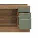Cozinha compacta Botanic com Vidro 7 Portas 4 Gavetas Nogueira e Verde