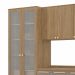 Cozinha compacta Botanic com Vidro com Tela 9 Portas 4 Gavetas Nogueira e Fendi