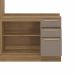 Cozinha compacta Botanic com Vidro com Tela 9 Portas 4 Gavetas Nogueira e Fendi