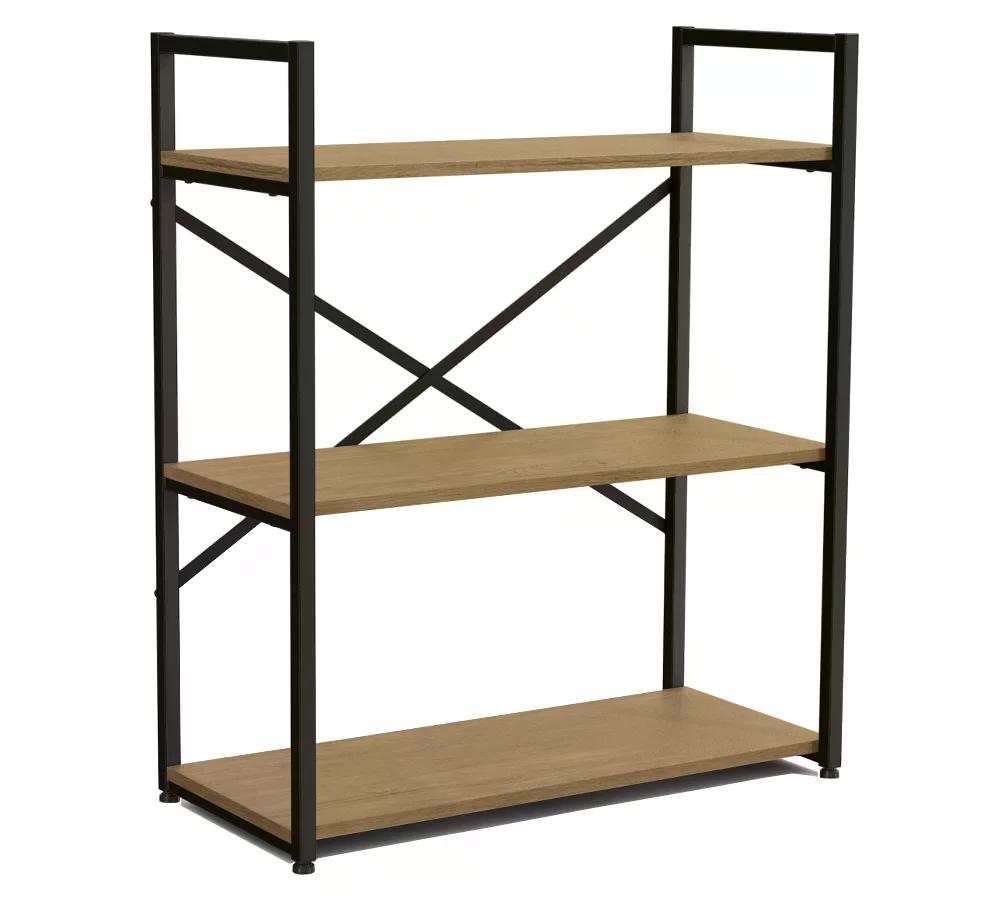 Estante Baixa 3 Prateleiras 85x72cm Industrial Crome LI007 Freijo Preto Kappesberg