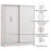 Guarda Roupa Casal 3P 2G 218x180 cm C533 Branco Kappesberg
