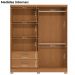 Guarda Roupa Casal 3P 2G 218x180 cm C533 Canela Kappesberg