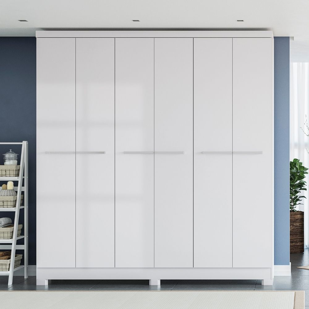 Guarda Roupa Casal 6 Portas 217x202 cm E530 Branco Kappesberg