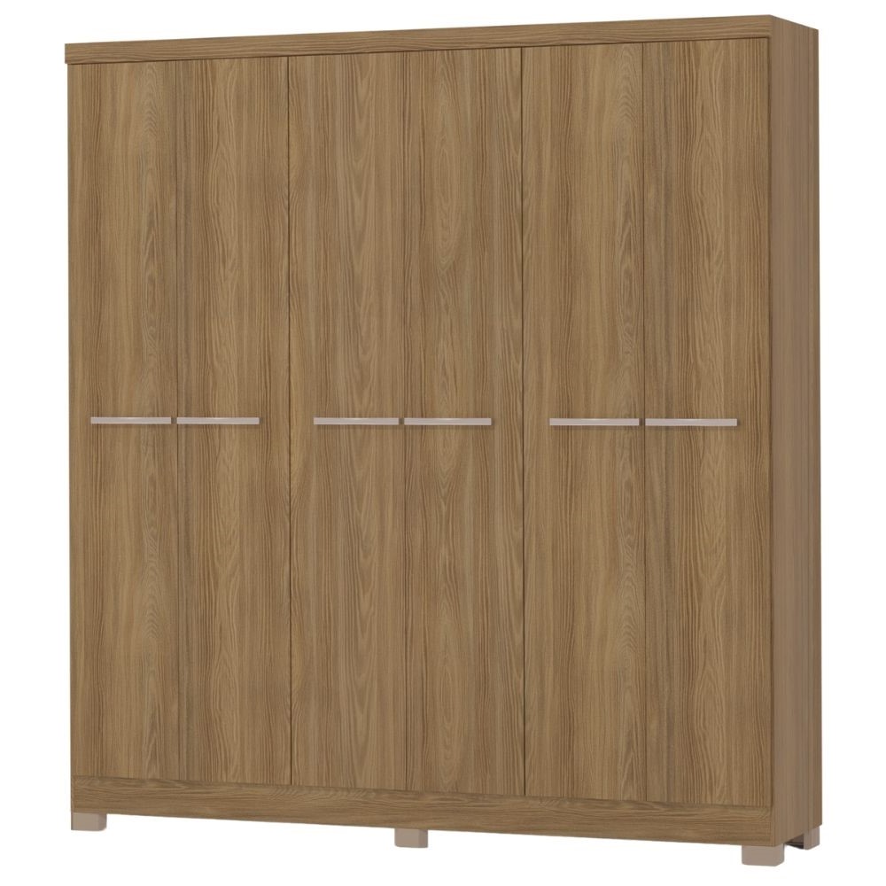 Guarda Roupa Casal 6 Portas 217x202 cm E530 Nogueira Kappesberg