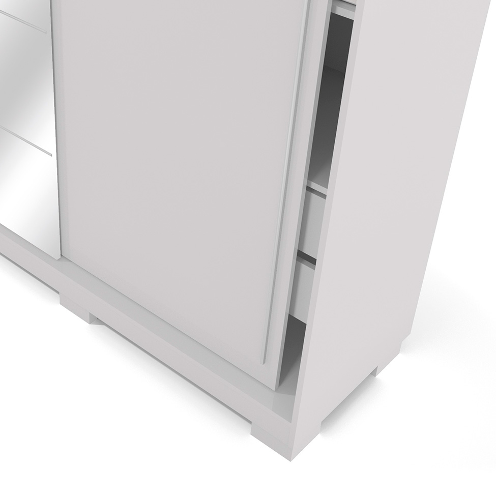 Guarda-Roupa Casal Com Espelho Agave 3 Portas 4 Gavetas Branco