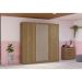 Guarda-Roupa Casal Hanna 3 Portas 2 Gavetas Nogueira e Fendi