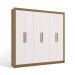 Guarda-Roupa Casal Hilda 6 Portas 2 Gavetas Nogueira e Branco