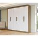 Guarda-Roupa Casal Hilda 6 Portas 2 Gavetas Nogueira e Branco