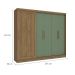 Guarda-Roupa Casal Tormaline 5 Portas 4 Gavetas Nogueira e Verde Oliva