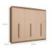 Guarda-Roupa Casal Tormaline 6 Portas 6 Gavetas Nogueira e Macadamia