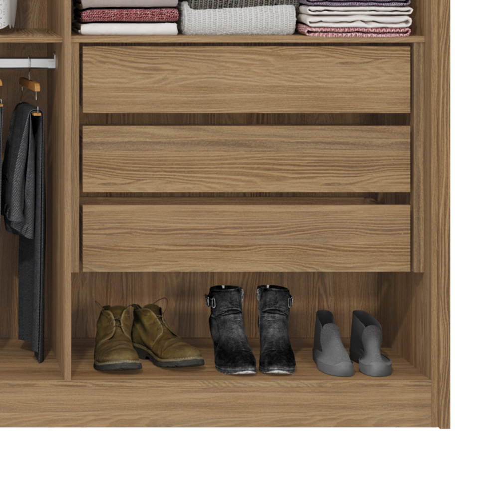 Guarda-Roupa Casal Tormaline 6 Portas 6 Gavetas Nogueira e Macadamia