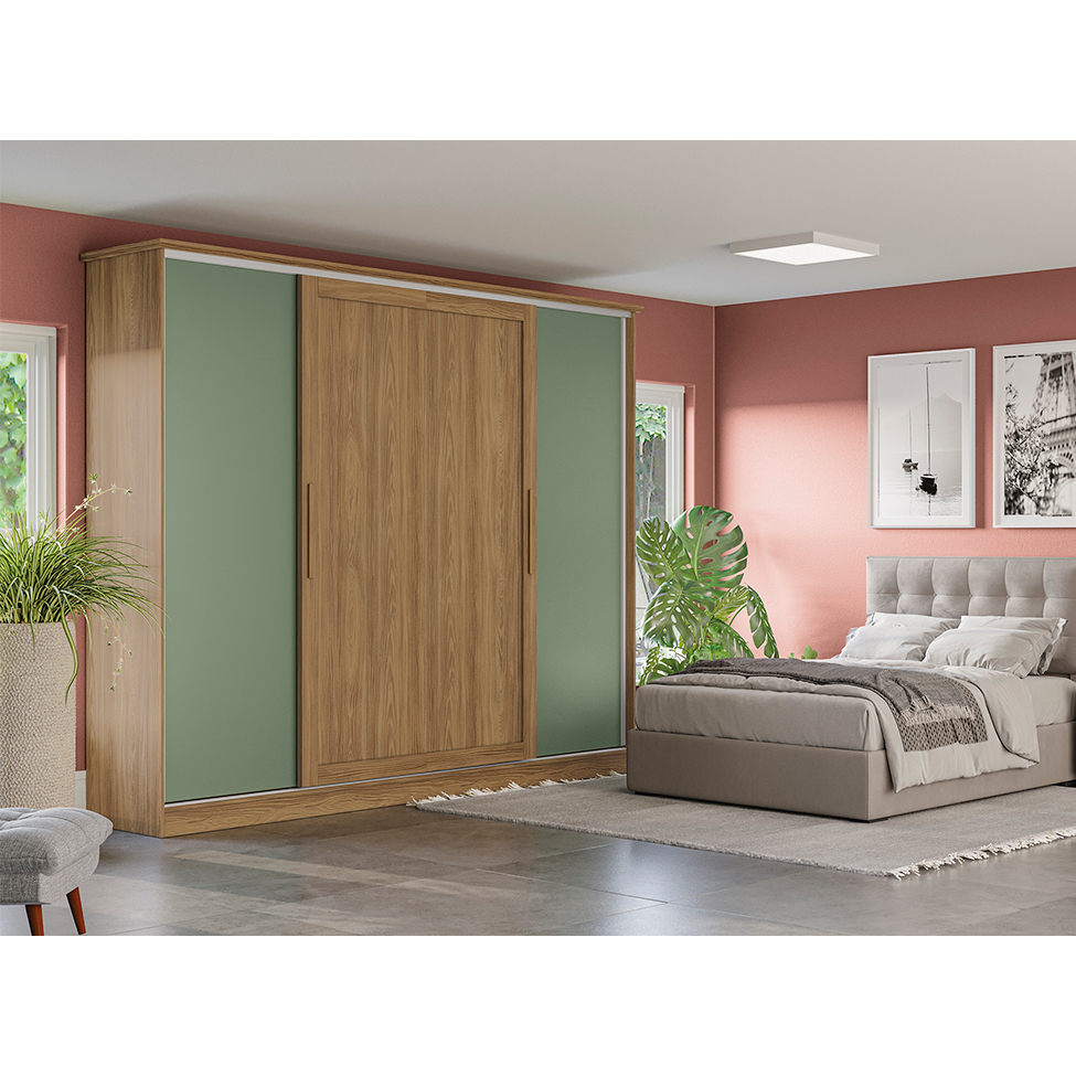 Guarda-Roupa Casal Tormaline Flex 4 Portas 4 Gavetas Nogueira