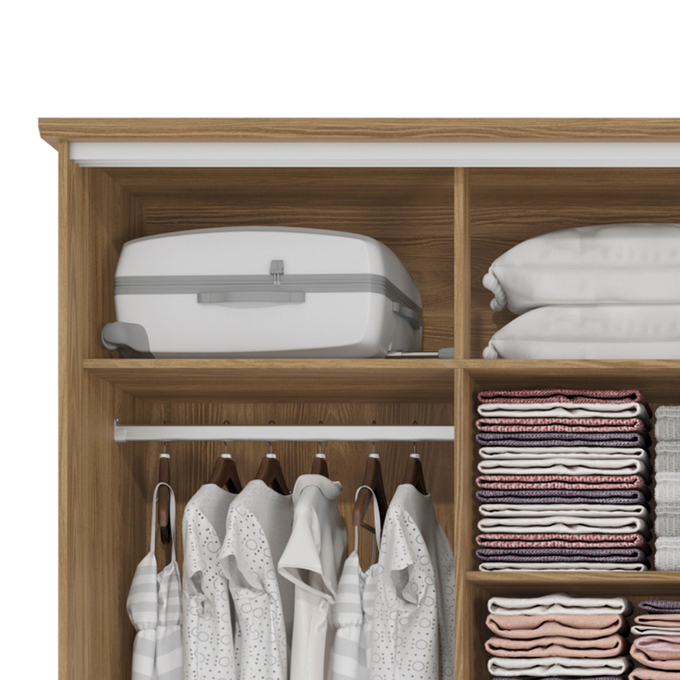 Guarda-Roupa Casal Tormaline Flex 4 Portas 4 Gavetas Nogueira