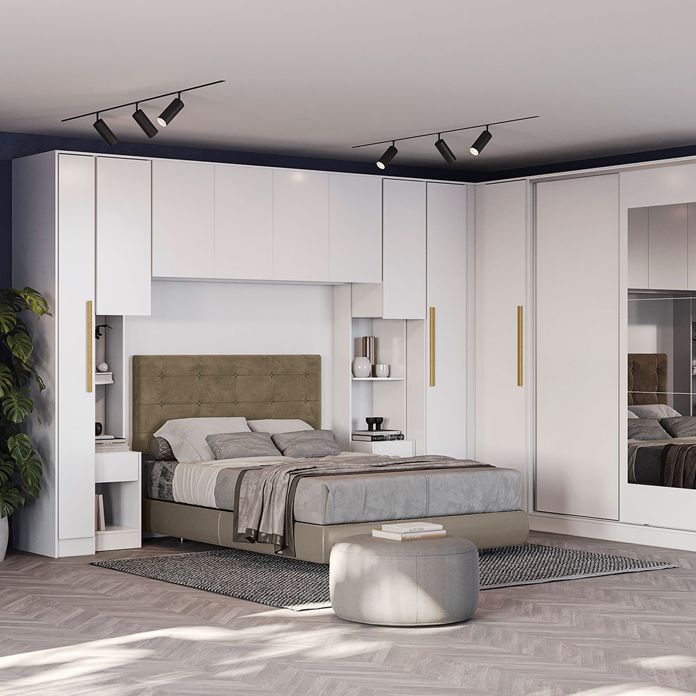 Guarda-Roupa Modulado Aéreo Cavi 4 PT Branco 175 cm