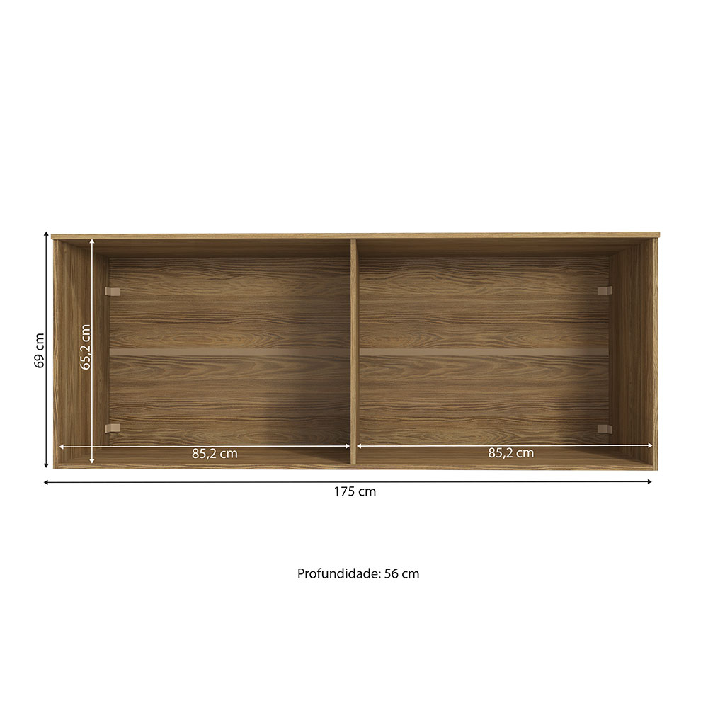 Guarda-Roupa Modulado Aéreo Cavi 4 PT Nogueira 175 cm