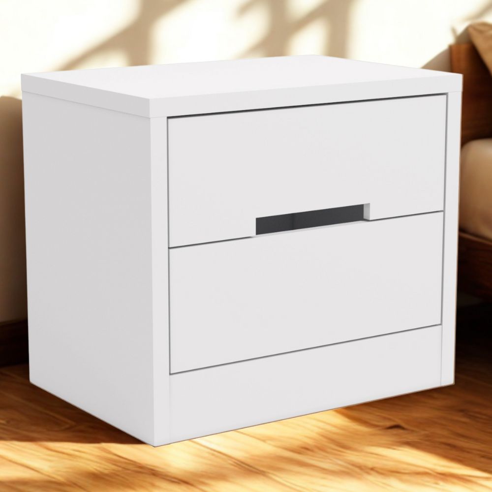 Kit 02 Mesas de Cabeceira 2 Gavetas 54 cm S822 Branco Kappesberg