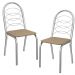 Kit 2 Cadeiras Cromada Sala Jantar 2C009CR Corino Capuccino Kappesberg