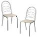 Kit 2 Cadeiras Cromada Sala Jantar 2C009CR Corino Nude Kappesberg