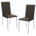 Kit 2 Cadeiras Cromada Sala Jantar 2C091CR Corino Marrom Kappesberg
