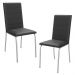 Kit 2 Cadeiras Cromada Sala Jantar 2C091CR Corino Preto Kappesberg