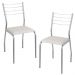 Kit 2 Cadeiras Cromada Sala Jantar 2C140CR Corino Branco Kappesberg