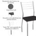 Kit 2 Cadeiras Cromada Sala Jantar 2C140CR Corino Preto Kappesberg