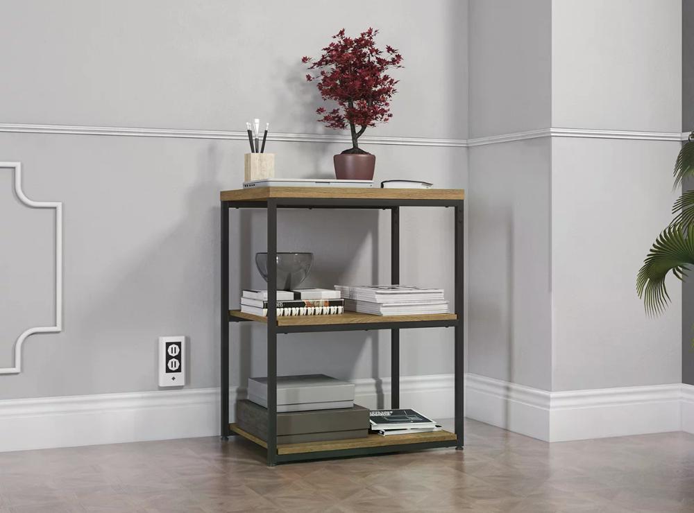Mesa De Apoio Lateral 45cm Industrial Crome LI004 Freijo Preto Kappesberg