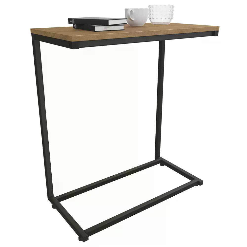 Mesa De Apoio Lateral 50cm Industrial Crome LI025 Freijo Preto Kappesberg