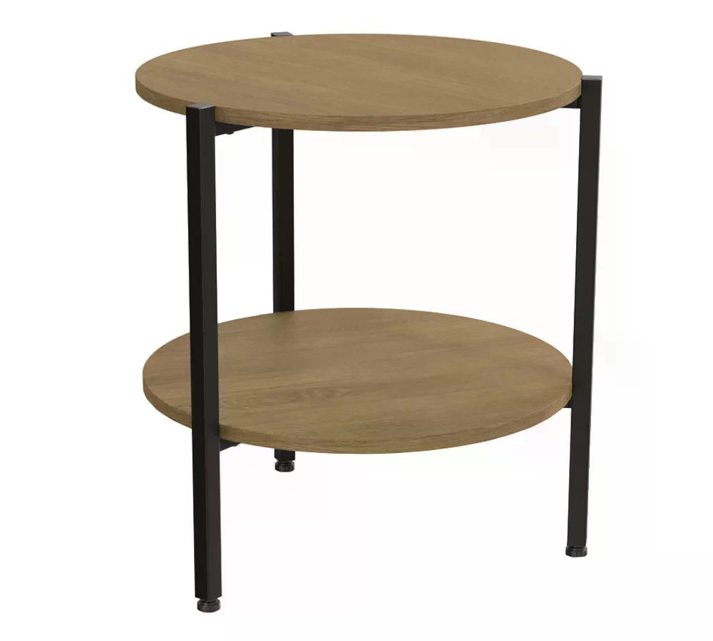Mesa De Centro 1 Prateleira Industrial Crome LI017 Freijo Preto Kappesberg