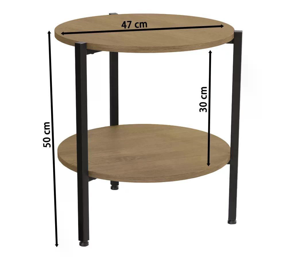 Mesa De Centro 1 Prateleira Industrial Crome LI017 Freijo Preto Kappesberg
